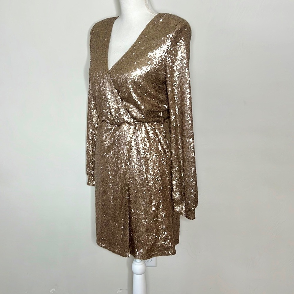 Gold Sequin Party Dress - Picture 6 of 8